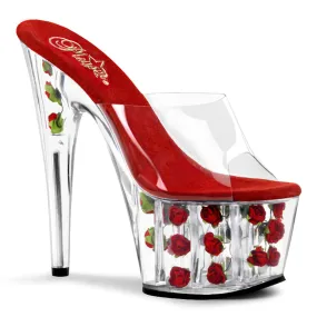 Adore-701FL Red Flowers, 7" Heel