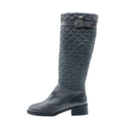 Armani Jeans Puffed High Boots Leather Grey Colour For Women