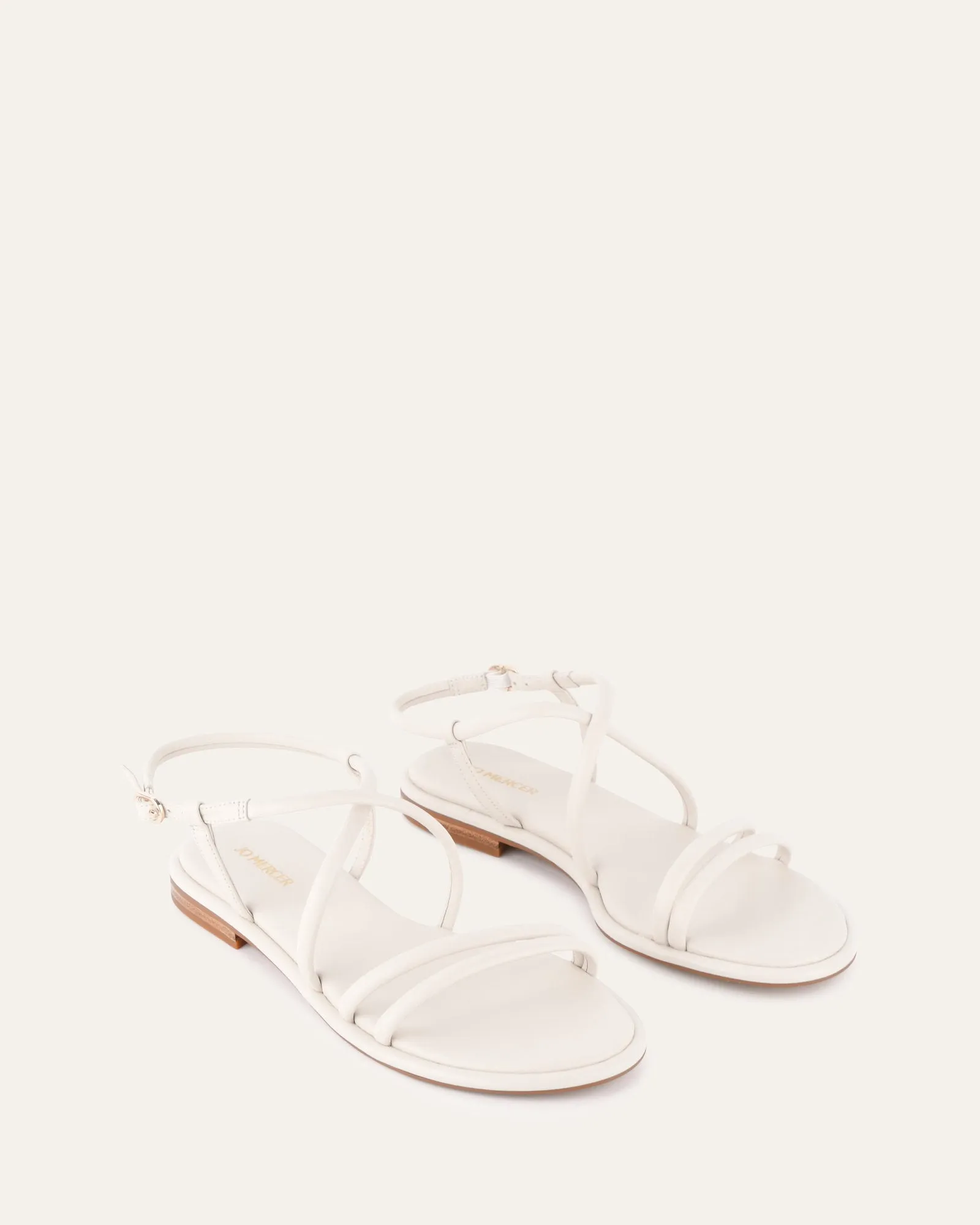 CATALINA FLAT SANDALS OFF WHITE LEATHER