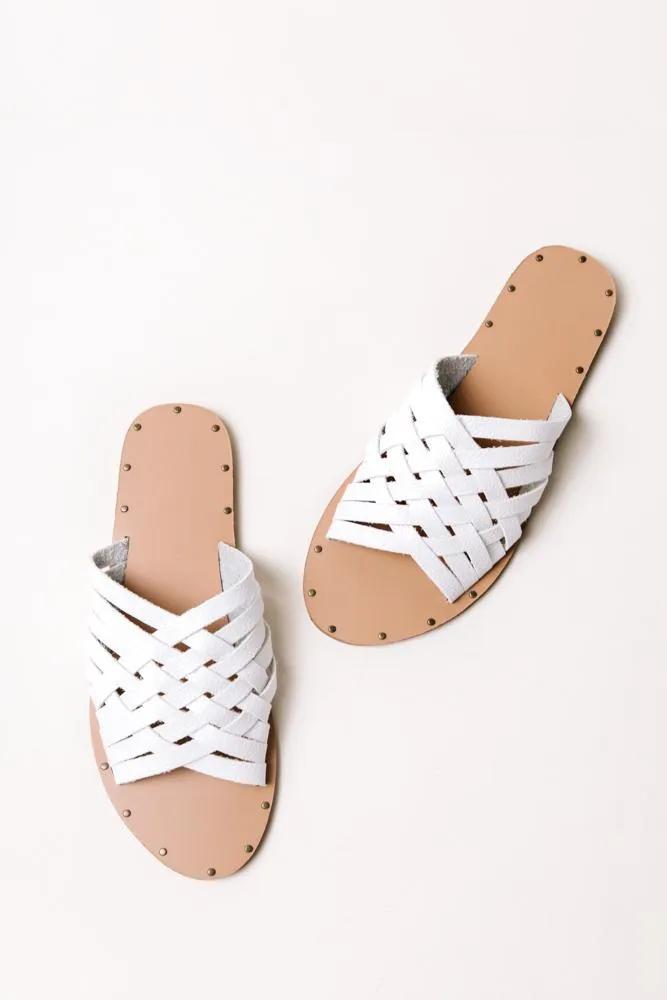 Eli Woven Sandals in White