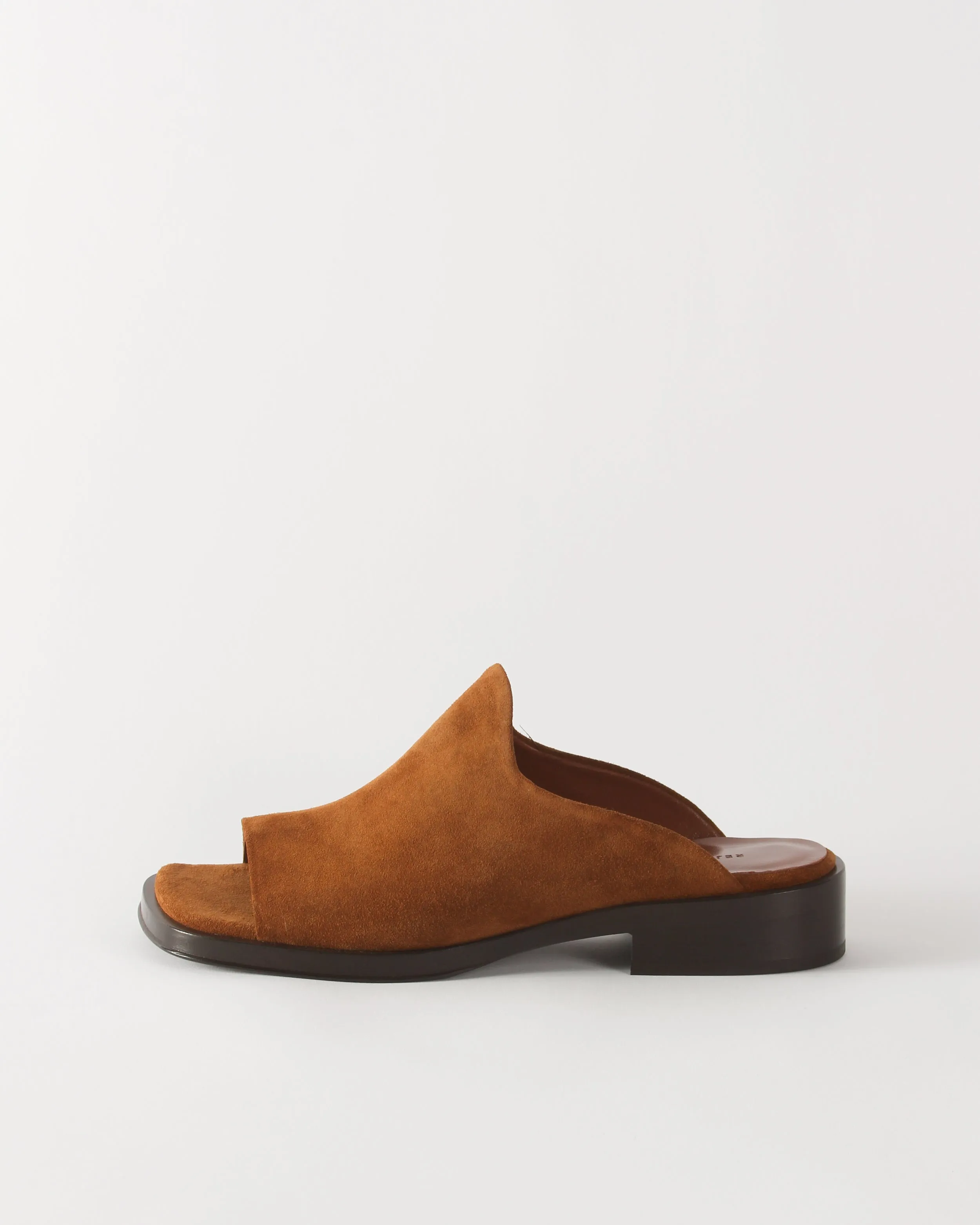 Flat Mule Suede Tan