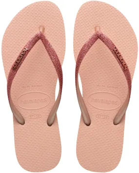 Havaianas Slim Glitter II In Pink For Women