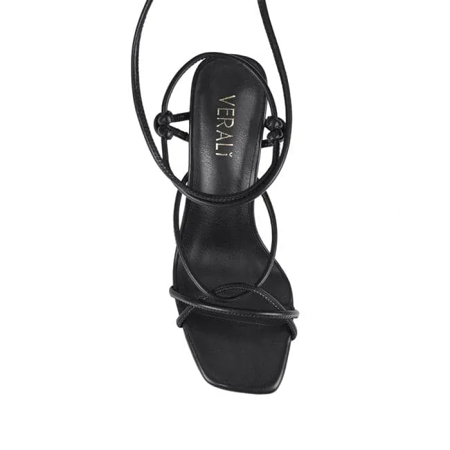 Kiara Strappy Heels - Black Smooth