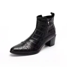 Luxury CrocLeather Sophisticated Dress Boots