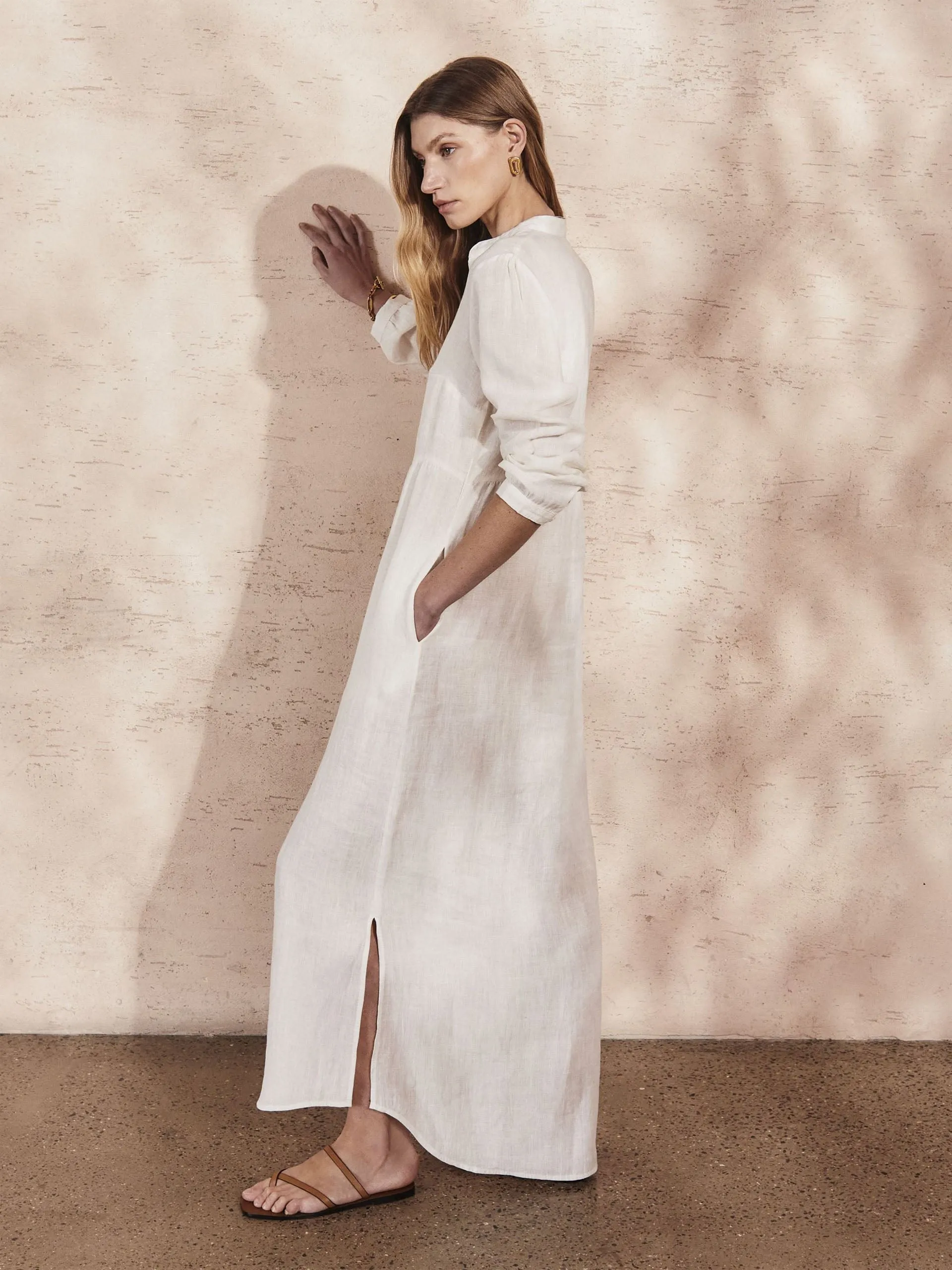 Matilde panna linen dress