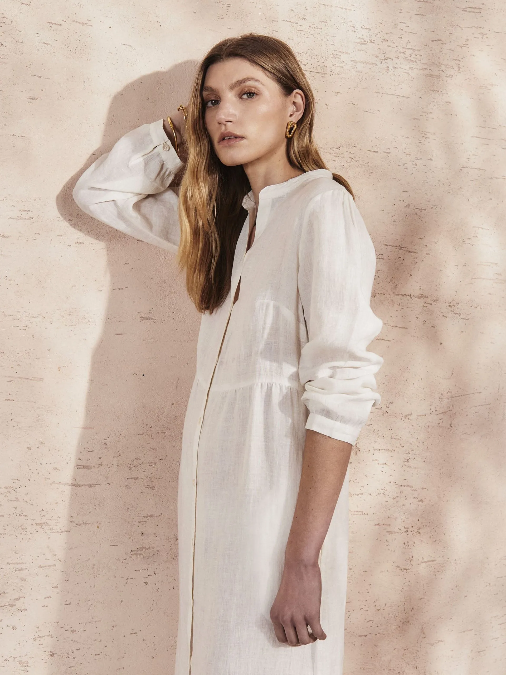 Matilde panna linen dress