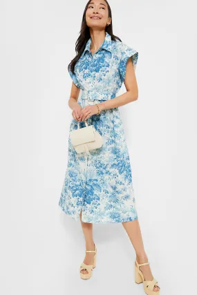 Misty Blue Toile Chloe Dress