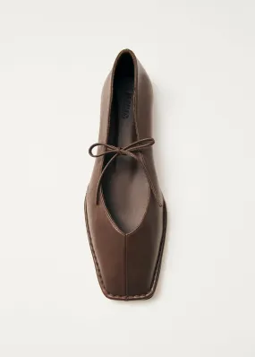 Sway Chestnut Brown Leather Ballet Flats