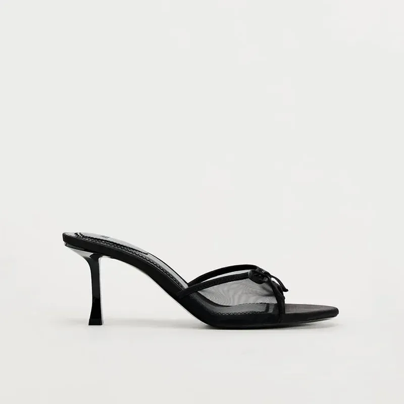 Tully Black Open Toe Heel