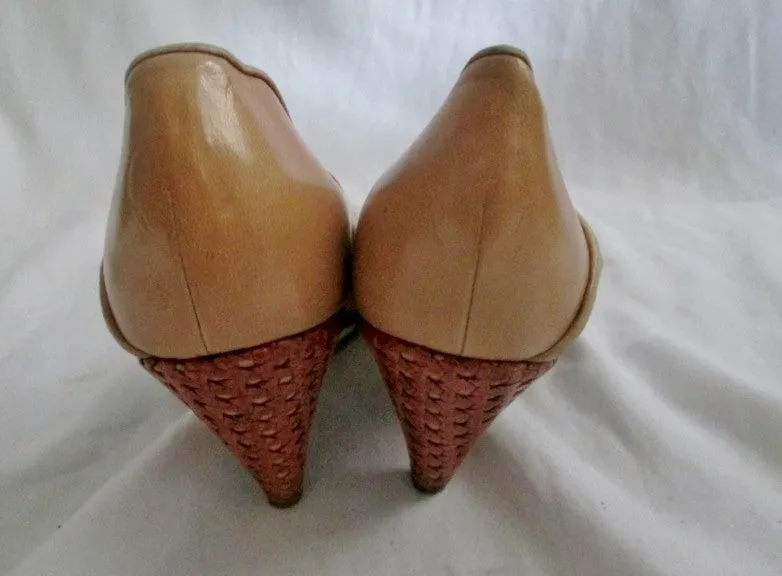 Vintage Womens Maud Frizon Paris Italy Leather SHOE High Heel Pump 35 BROWN