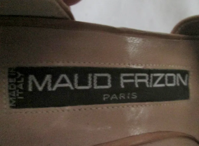 Vintage Womens Maud Frizon Paris Italy Leather SHOE High Heel Pump 35 BROWN