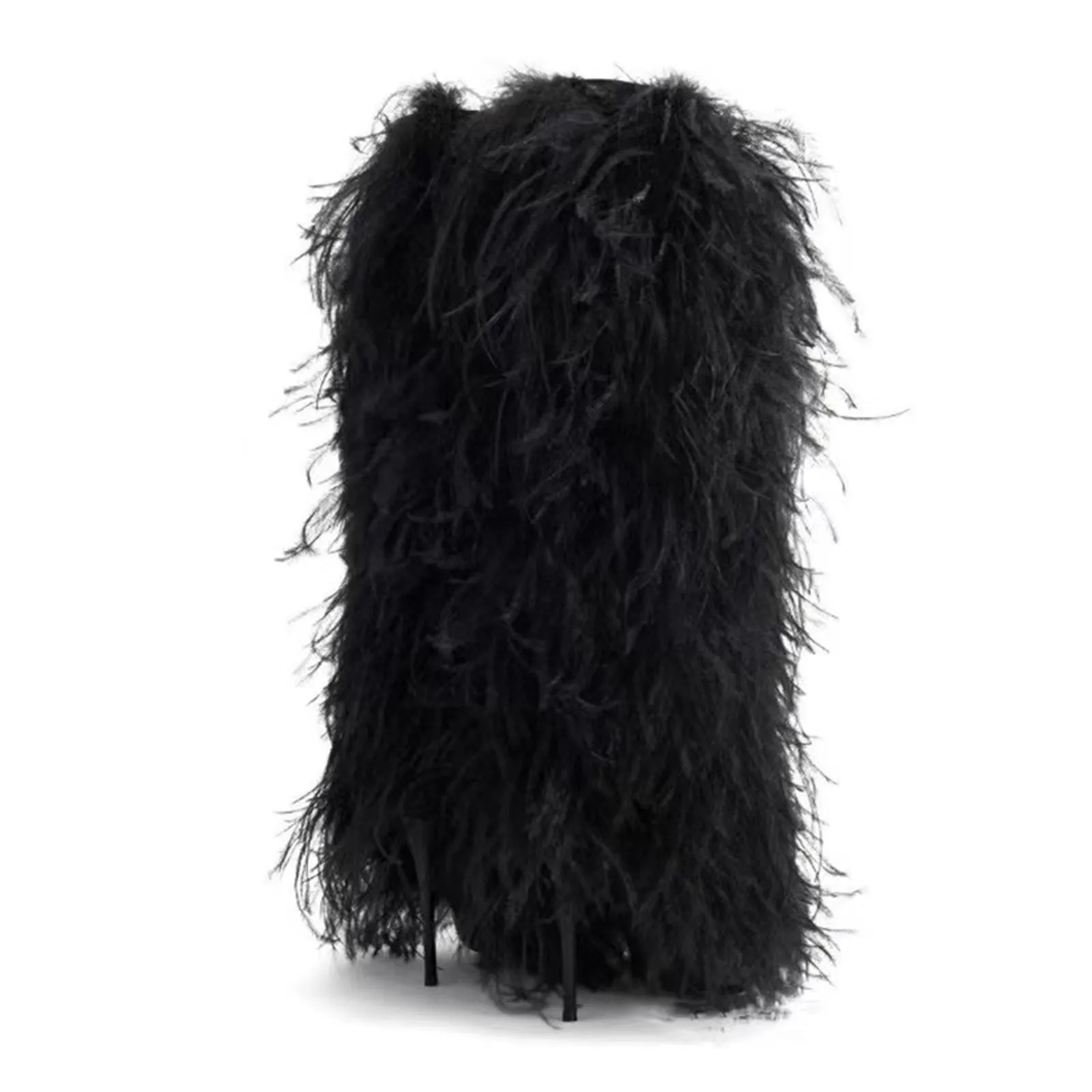 Women's Colorful High Heels Over The Knee Boot With Fluffy Real Mongolian Sheep Fur  Fashion Beautiful Long Boots