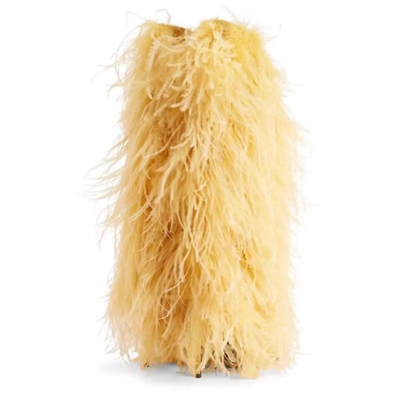 Women's Colorful High Heels Over The Knee Boot With Fluffy Real Mongolian Sheep Fur  Fashion Beautiful Long Boots